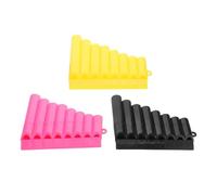 Mini flauto di Pan portatile 3 pezzi in plastica a 8 fori for strumenti musicali flauto di Pan Set nero giallo rosa strumento a fiato lungo