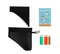 Mini flauto di Pan portatile Flauto di Pan a 16 tubi con scatola immagazzinaggio protettiva multi-tubo Strumento musicale a fiato for studenti Principianti Regalo(Black)
