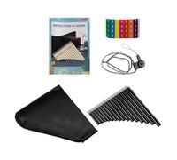Mini flauto di Pan portatile Flauto di Pan a 16 tubi G-A2 in ABS Strumento a fiato tradizionale Mini flauto portatile in plastica(Black)
