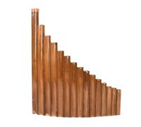 Mini flauto di Pan portatile Flauto di Pan bambù 15 Tubi G Chiave portatile Sinistra Destra Adulti Principianti Pratica tradizionale strumento a fiato in legno(Brown Left-Hand)