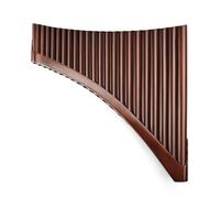 Mini flauto di Pan portatile Flauto di Pan marrone chiave G 22 tubi bambù tradizionale for legni Facile da trasportare Nessun fondo PanFlute fatto a mano angelo(Brown-Right-BIG)