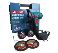 Mini Flex Smerigliatrice A Doppia Batteria Batterie Litio 24V 2 Dischi Valigetta