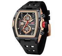 Mini Focus - Orologio da uomo alla moda, con quadrante grande, impermeabile, sportivo, analogico, al quarzo, cinturino in silicone, nero, moderno