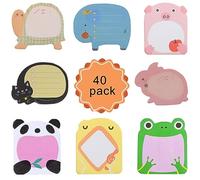Mini foglietti adesivi, 40 pezzi di cartoni animati, 480 fogli adesivi per ufficio, scuola, frigorifero, novità ufficio, regali per bambini, note Sticky Notes, 8 stili di animali