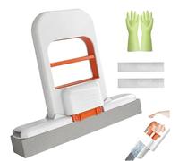 Mini Foldable Desktop Mop - Hand-Free Wringing, Portable Self-Squeeze Short Mops, Reusable Absorbent Wet and Dry Use Cleaning System for Bathroom, Kitchen, Desktop, Glass (A)