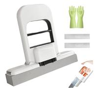 Mini Foldable Desktop Mop - Hand-Free Wringing, Portable Self-Squeeze Short Mops, Reusable Absorbent Wet and Dry Use Cleaning System for Bathroom, Kitchen, Desktop, Glass (B)