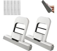 Mini Foldable Desktop Mop, Portable Mini Mop for Small Spaces, Wet and Dry Use Cleaning System, Suit for Kitchen Countertops Glass Bathroom Car Interior (2 Black + 5 Heads)