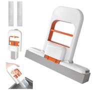 Mini Foldable Desktop Mop,Wet and Dry Use Cleaning System,Mini Mop,for Small Spaces,Bathroom,Kitchen,Desktop,Glass,Living Room,Car (White)