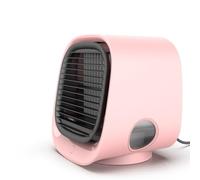 Mini fontana ad acqua, refrigeratore Artico, Ozzi Cool, 3 velocità di ventilazione, serbatoio dell'acqua da 300 ml per una ventilazione più fresca, filtro in cotone migliorato, luci colorate (Pink)
