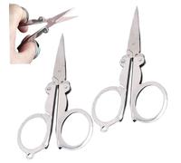 Mini forbici, forbici da viaggio 2 pezzi, mini pieghevoli in metallo appendibili e portatili, perfette per artigianato, campeggio, pesca, all'aperto, piccole