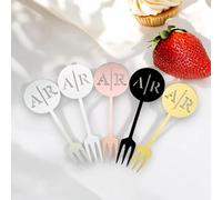 Mini forchette da frutta personalizzate, decorazioni per matrimoni personalizzate, bomboniere, mini plettri da frutta personalizzati, plettri per formaggio personalizzati, mini forchette (10 pezzi)