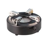 Mini fornello ad alcool, portatile da campeggio, fornello ad alcool, bruciatore ad alcool, in acciaio inox, per interni ed esterni, per picnic (nero)