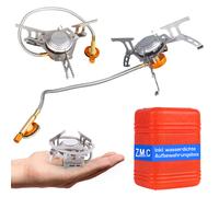Mini Fornello Campeggio 3700W Esterno a Gas 1 Fiammante Pieghevole + Cartucce di