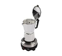 Mini fornello elettrico singolo Hot Plate Espresso (Espresso Maker) - 500 W in alluminio per 2 - 3 tazze, ideale per ufficio/casa caffè (argento/nero)