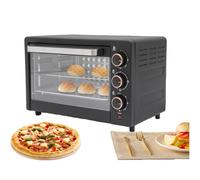 Mini forno da 22 l, piccolo forno con convezione, timer da 60 minuti, temperature da 120 °C a 250 °C, lavabile in lavastoviglie, per grigliare e cuocere al forno, 1000 W, 42 x 25 x 37 cm (nero)
