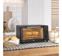 Mini forno elettrico HOMCOM 9L 50W con timer nero a temperatura regolabile Black 35x24.6x20 cm