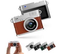 Mini fotocamera 1080P, portachiavi Videoregistratore digitale HD, portatile, piccola fotocamera nostalgia retrò, micro videocamera per foto e video da viaggio (marrone senza scheda di memoria)