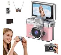Mini Fotocamera Digitale Con Schermo Lcd Da 1,47 Pollici, Fotocamera Digitale Retrò Impermeabile Con Display Ribaltabile E Risoluzione 1080p, Fotocamera Tascabile Portatile E Compatta(Pink,8G)