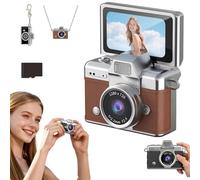 Mini Fotocamera Digitale Con Schermo Lcd Da 1,47 Pollici, Fotocamera Digitale Retrò Impermeabile Con Display Ribaltabile E Risoluzione 1080p, Fotocamera Tascabile Portatile E Compatta(Brown,8G)