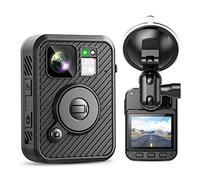 Mini fotocamera per il corpo, F2 2K Body Camera GPS&WiFi 128GB Body Weard Camera Dual IPS Screens 8-10H Registrazione Cam montata sul corpo con aspirazione for auto per le forze dell'ordine, conse