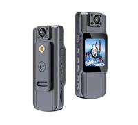 Mini fotocamera per il corpo, Mini fotocamera con schermo HD IPS 180 Len ruotabile e clip posteriore Full HD Fotocamera indossata dal corpo della polizia Videocamera portatile tascabile Bodycam per le