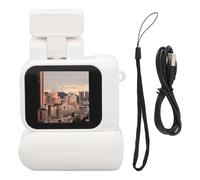 Mini Fotocamera Schermo HD 1080p Registratore Video + Lampada Flash e Dock per Batteria (Bianco)