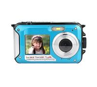 Mini Fotocamere Digitali For Bambini Da 48 MP For La Fotografia Videoregistratore Compatto For Vintage Retrò Videocamere Esterno Impermeabili 3 metri Scatta Nitida Fluida(32G TF Card,Blue)