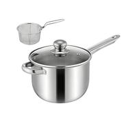 Mini friggitrice - acciaio inossidabile 2,5 litri, compatta, pratica, potente, semplice, maneggevole, leggera, flessibile Mini friggitrice con cestello Perfetta per cucinare in casa Pesce Pollo Picnic