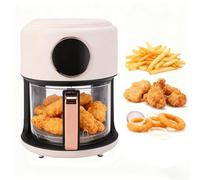 Mini friggitrice ad aria, friggitrice compatta per pasti facili e veloci in pochi minuti, parti antiaderenti lavabili in lavastoviglie, utensili da cucina per patatine fritte, pollo, carne, pes white