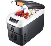 Mini frigo congelatore 10L Frigorifero portatile nero DC 12V/AC 220V Scatola frigo elettrica e custodia riscaldante per camper, veicolo, auto, camion, camper, barca, SUV, furgone