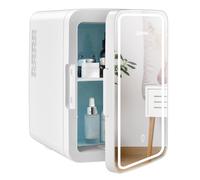 Mini Frigo Portatile 10 L AC/DC Con Specchio LED, Frigorifero Compatto Termostat