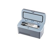 Mini frigoriferi Scatola refrigerata for insulina ricaricabile Mini frigorifero Custodia for il trasporto Termostato Ormone della crescita Farmaco Frigorifero da 2-8 gradi Per auto, viaggi(Szary)