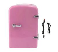 Mini frigorifero portatile da 4 l, per dormitorio, picnic, campeggio, DC12 V, spina per auto, per la cura della pelle, bevande AC100-240 V (rosa, noi)