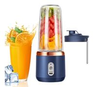 Mini Frullatore Elettrico Portatile, Mixer smoothies Maker Spremiagrumi Portatile 400ml, Con 6 Lame Inox, Tazza Dimensione Personale/Ricaricabile Tipo-C, Per smoothies, Frullati Di Frutta E Verdura