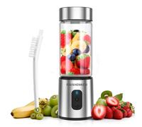 Mini Frullatore Mixer portatile Smoothies - 400ml Blender Frullatore Mixer Cucina con 6 Lame in Acciaio Inossidabile, Multifunzione USB Frullatore Piccolo per uso Domestico Ufficio Viaggio (argento)