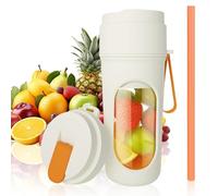 Mini Frullatore Portatile, 450 ml Frullatore Elettrico, USB Ricaricabile, Smoothie Maker con 12 Lame, Fresh Juice Frullatore, per Smoothie, Frullati di Frutta e Verdura(1500 mAh, Arancione)