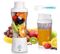 Mini Frullatore Portatile, 700 ml Frullatore Elettrico, USB Ricaricabile, Smoothie Maker con 6 Lame, Fresh Juice Frullatore, per Smoothie, Frullati di Frutta e Verdura(6000 mAh, Bianco)