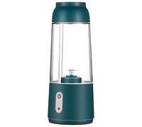 Mini frullatore portatile per succhi, frullatore per frullati ricaricabile con USB, capacità 300 ml, colore verde scuro, batteria da 1200 mAh, costruzione PC trasparente, comodo controllo one-touch