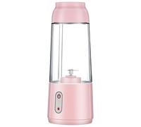 Mini frullatore portatile, ricaricabile tramite USB, capacità 300 ml, design rosa, batteria da 1200 mAh, corpo in PC trasparente, funzionamento One Touch, per frullati, frullati e viaggi