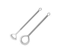 Mini frusta in acciaio inox | 2 mini fruste per caffè e cottura, frusta portatile con filo a molla resistente al calore, montalatte compatto, miscelatore per salse, bevande cremose e utensili da