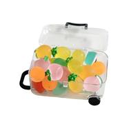 Mini frutta in resina, 20 figure luminose con valigetta | Accessori per piccole case delle bambole per bambini e ragazze, appartamento, casa delle bambole, giardino delle fate