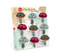Mini Funghi Xmas (9pz) Trudi | Soggetti autunnali o natalizi in peluche, decorazioni albero di Natale | 10x16x9cm l'uno| Decorazioni Funghi | modello 29364