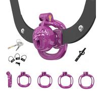Mini Gabbia da Allenamento da Uomo con 1 Cinturino Elastico di Sostegno + 4 Clip Regolabili (43 mm/46 mm/49 mm/51 mm)-ITMA15 (Viola, 15-3)