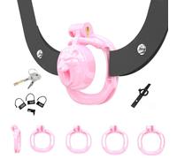 Mini Gabbia da Allenamento da Uomo con 1 Cinturino Elastico di Sostegno + 4 Clip Regolabili (43 mm/46 mm/49 mm/51 mm)-ITMA15 (Rosa, 15-1)