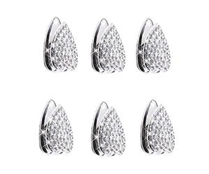 Mini ganci per auto Bling per maschera, 6 pezzi mini gancio carino sul cruscotto per chiavi, maschera, auricolare, cavo di ricarica. (D'argento)