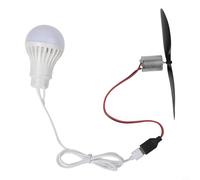 Mini generatore di turbina eolica con luce LED USB per progetti educativi di apprendimento STEM didattico - Costruzione in metallo ABS 18 cm elica 5 W lampadina 1 m cavo