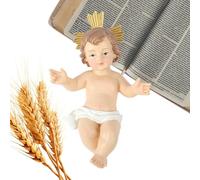Mini Gesù Figure Statue -La Natività Scene di Pasqua, Sculture colorate di | Piccole statue bambola piccole set, ornamento da tavola multifunzionale, nascita di Gesù Cristo Cross con mani aperte