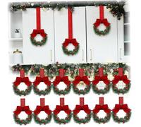 Mini ghirlande natalizie per mobili da cucina, 12 pezzi 13 cm Ghirlanda di pino Norfolk artificiale con bacche e fiocco, decorazione per ghirlant per piccole ghirlant per porta d'ingresso del centrot