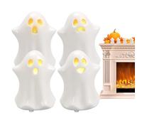 Mini Ghost Figurines - Ceramic Non-Slip Funny Cute Spooky Statues, Small Ha