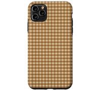 Mini Gingham Fall Pattern Mocha Coffee Aesthetic Case Custodia per iPhone 11 Pro Max
